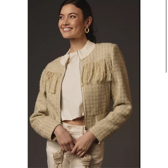 MOTHER Jackets & Blazers - Mother Women's The Swisher Full Zip Tweed Jacket - Man on the Moon at Noon - S